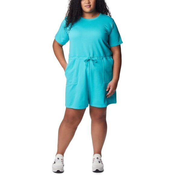 Columbia AW7503Trek French Terry Romper Bright Aqua ( 2X )